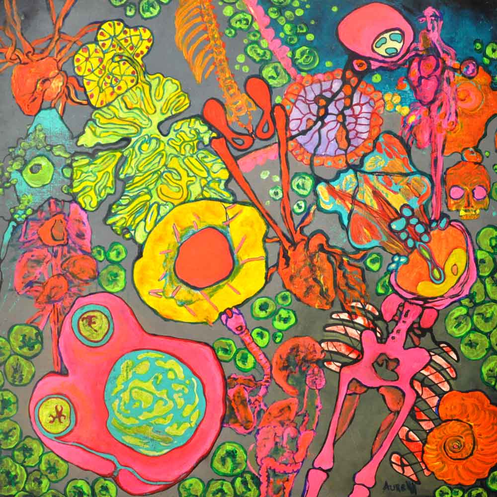 Biomorphose, penture acrylique sur toile réalisée par Aurellll'Art