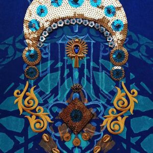 Coeurs sacrés Relique Talisman, oeuvre réalisée par Aurellll'Art, artiste plasticienne à La Réunion