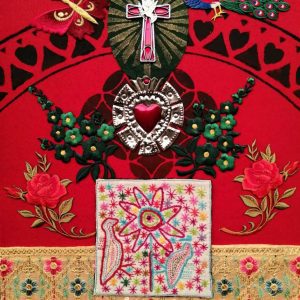 Coeurs sacres relique talisman, oeuvre réalisée par Aurellll'art à La Réunion