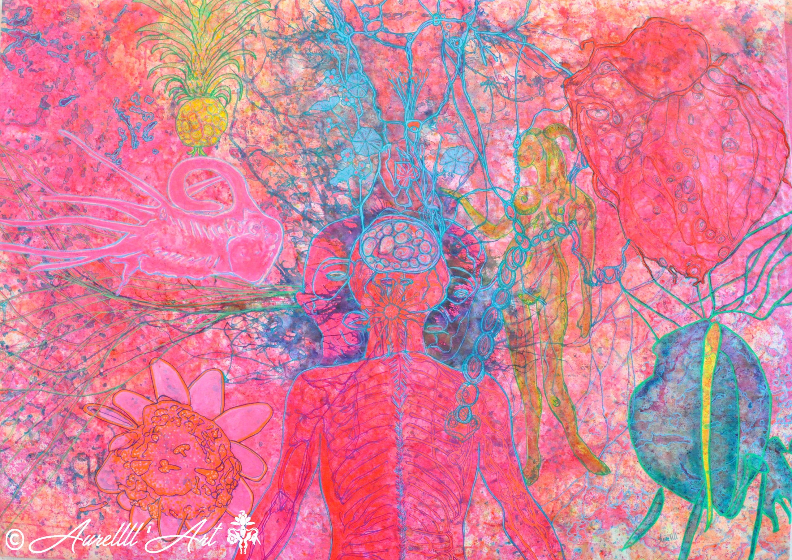 Ouvertures-peinture encre et acrylique toile sur chassis-117x160cm-2018-1500€-oeuvre unique-realisee-par-aurellll-art-artiste-peintre-et-plasticienne-a-la-reunion-974