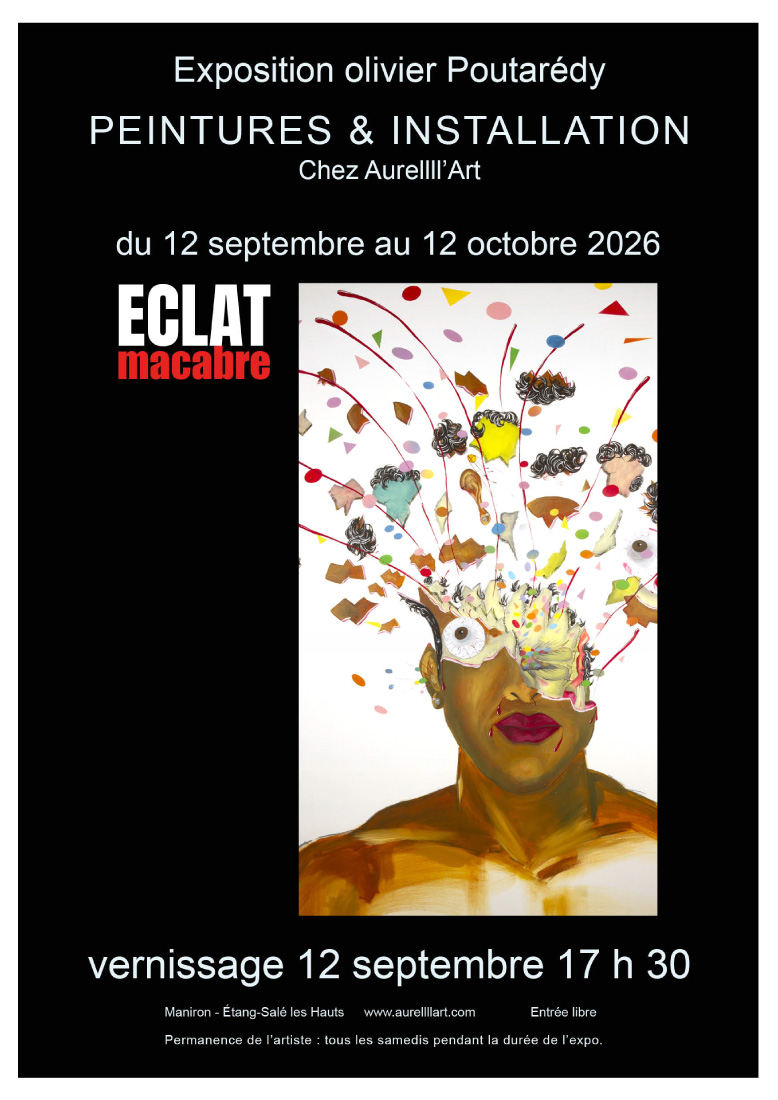 affiche-exposition-macabre-olivier-poutarédy-galerie-aurellll-art-septembre-octobre-2026